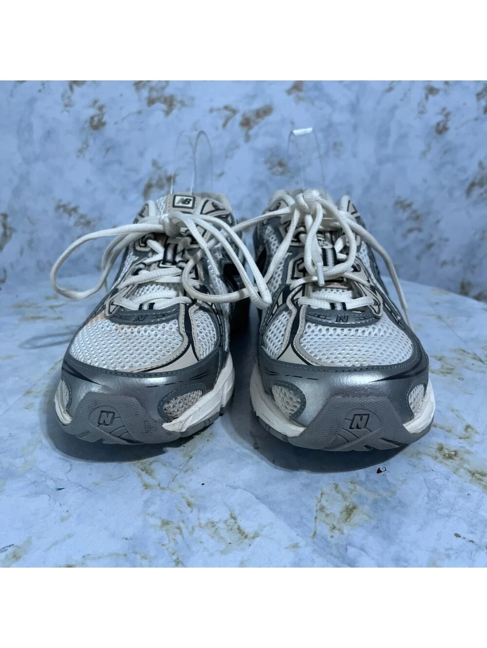 New Balance 740 Men's Size 8 Running Shoes White Gray Athletic Trainer Sneakers